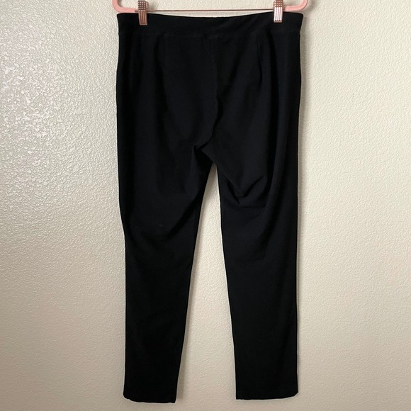 Eileen Fisher Pants Womens Medium Black Washable Crepe Ankle Pull On Stretchy - Picture 8 of 11